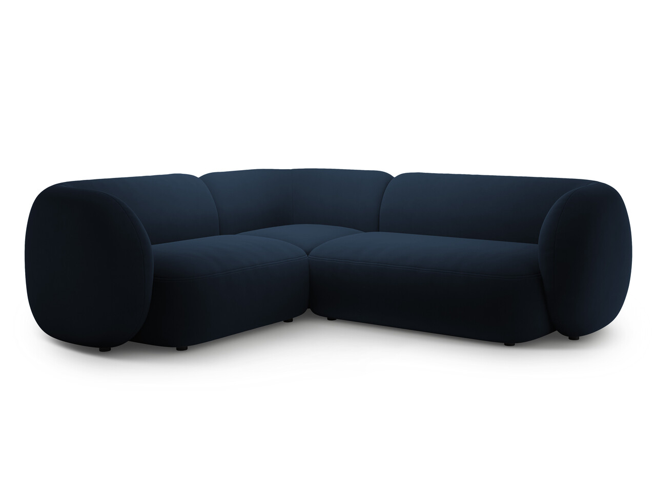 Coltar stanga 4 locuri, Kate, Micadoni Home, 252x220x76 cm, catifea, albastru regal Colțare